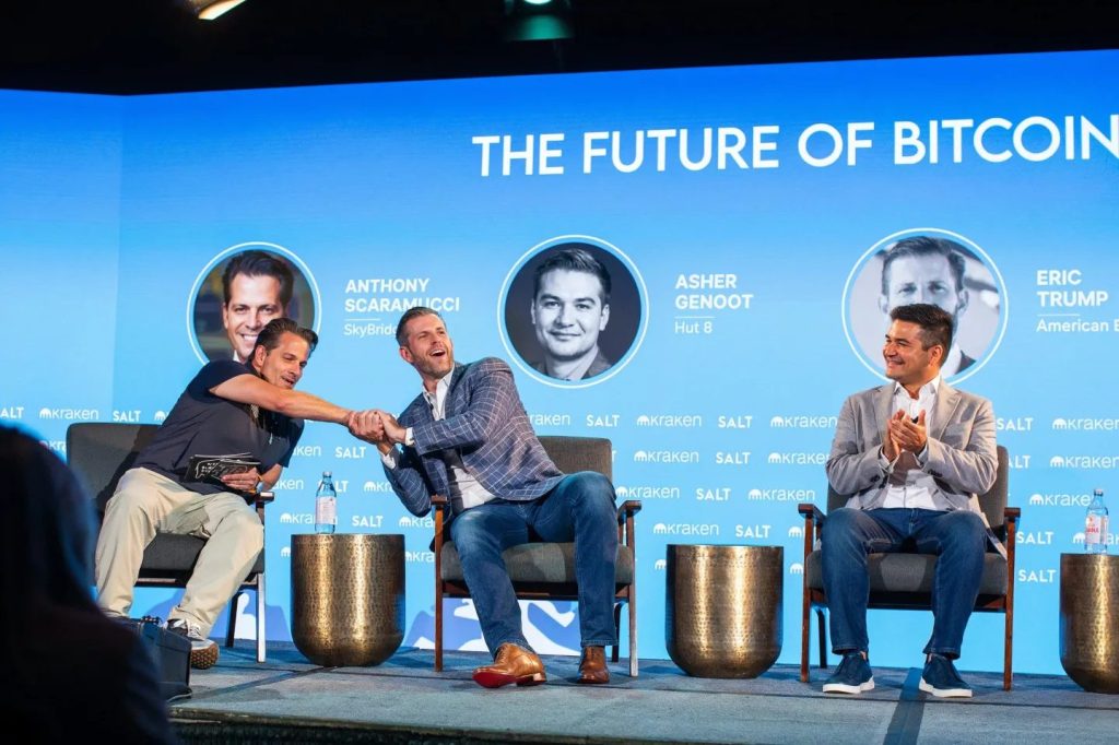 Scaramucci 가족, Trump Sons의 비트코인 ​​채굴 회사에 1억 달러 투자