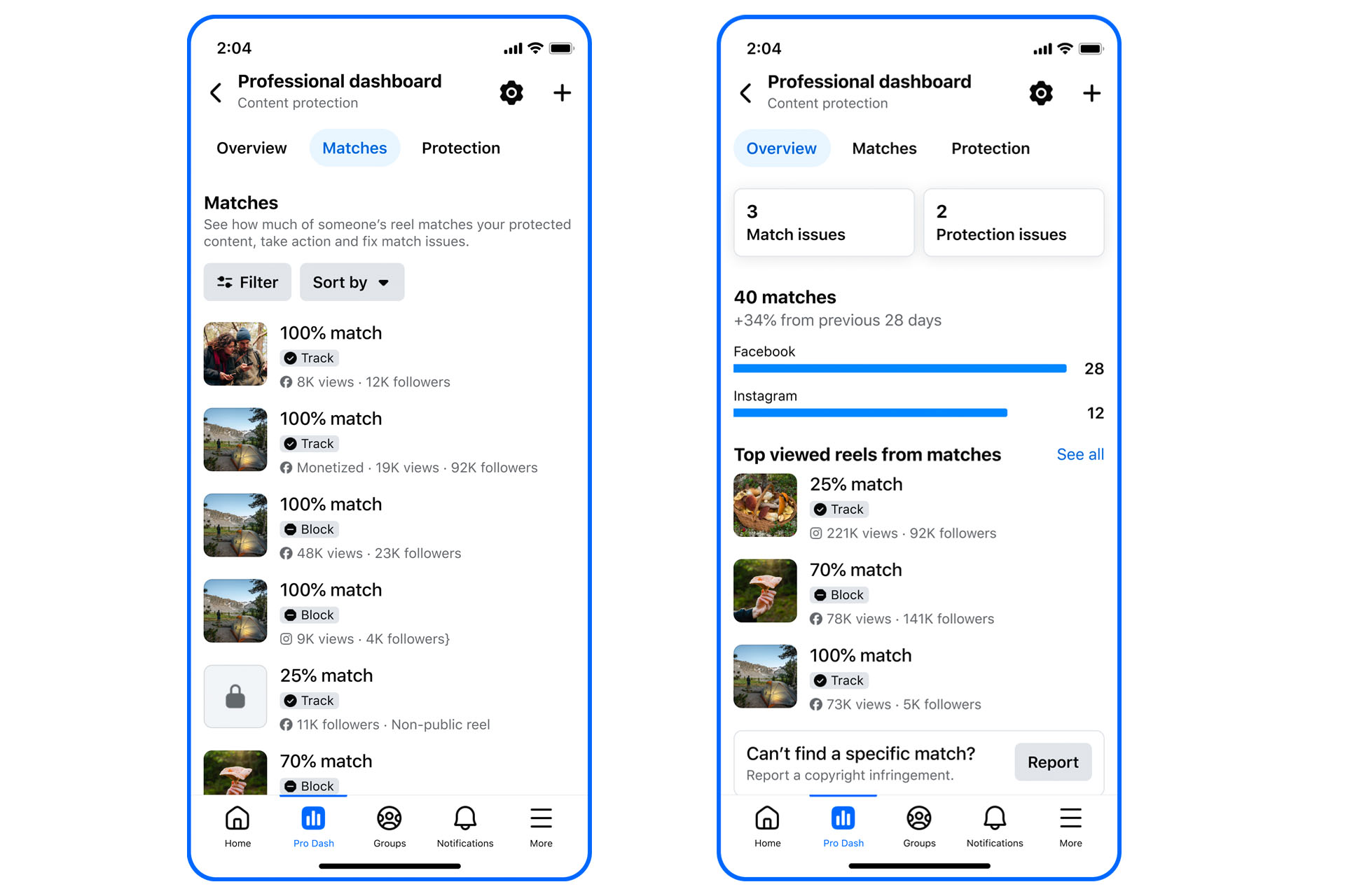 Facebook은 제작자가 자신의 콘텐츠를 도용하는 계정을 추적할 수 있는 새로운 도구를 출시했습니다