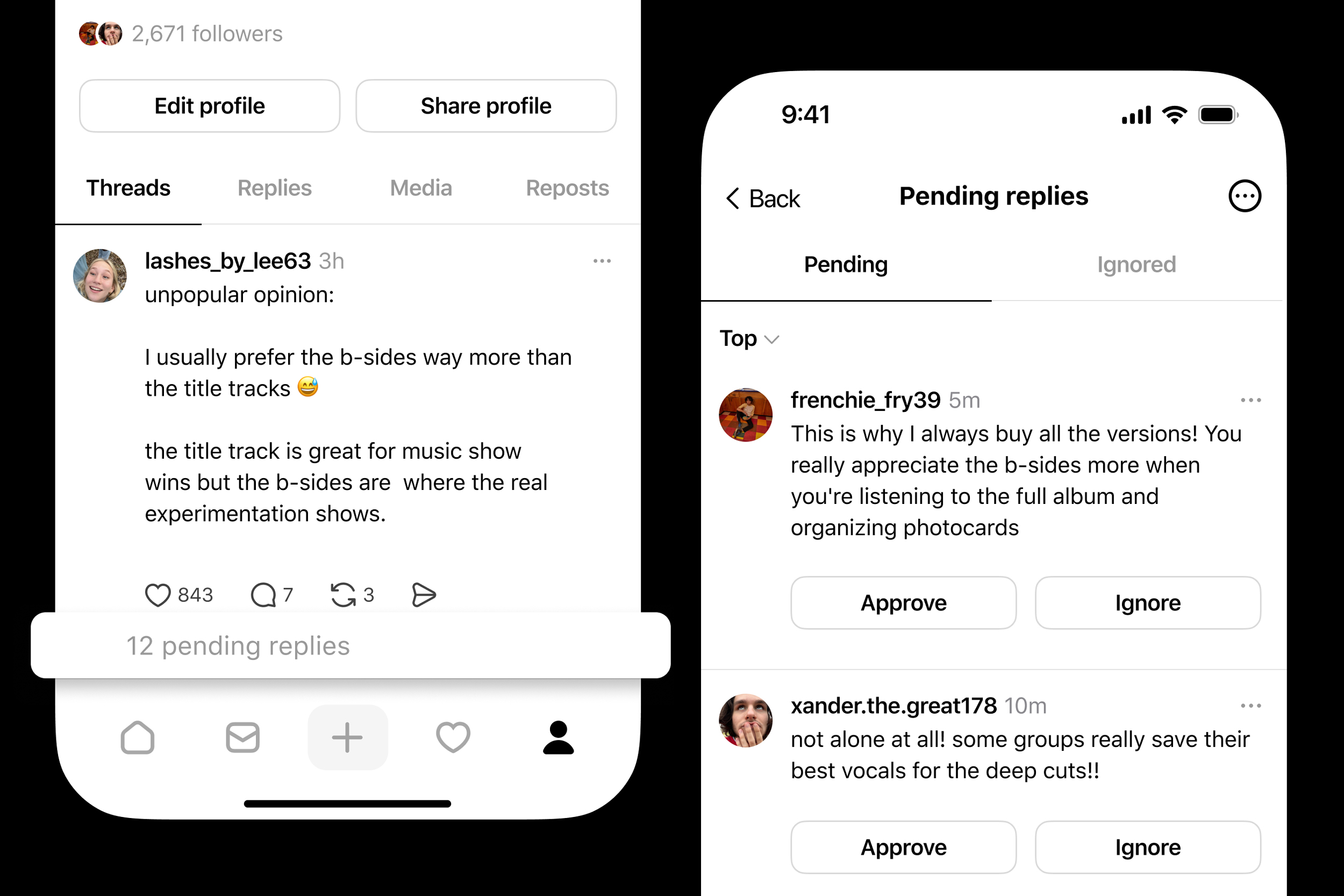 스레드를 사용하면 답글을 더 효과적으로 제어할 수 있습니다