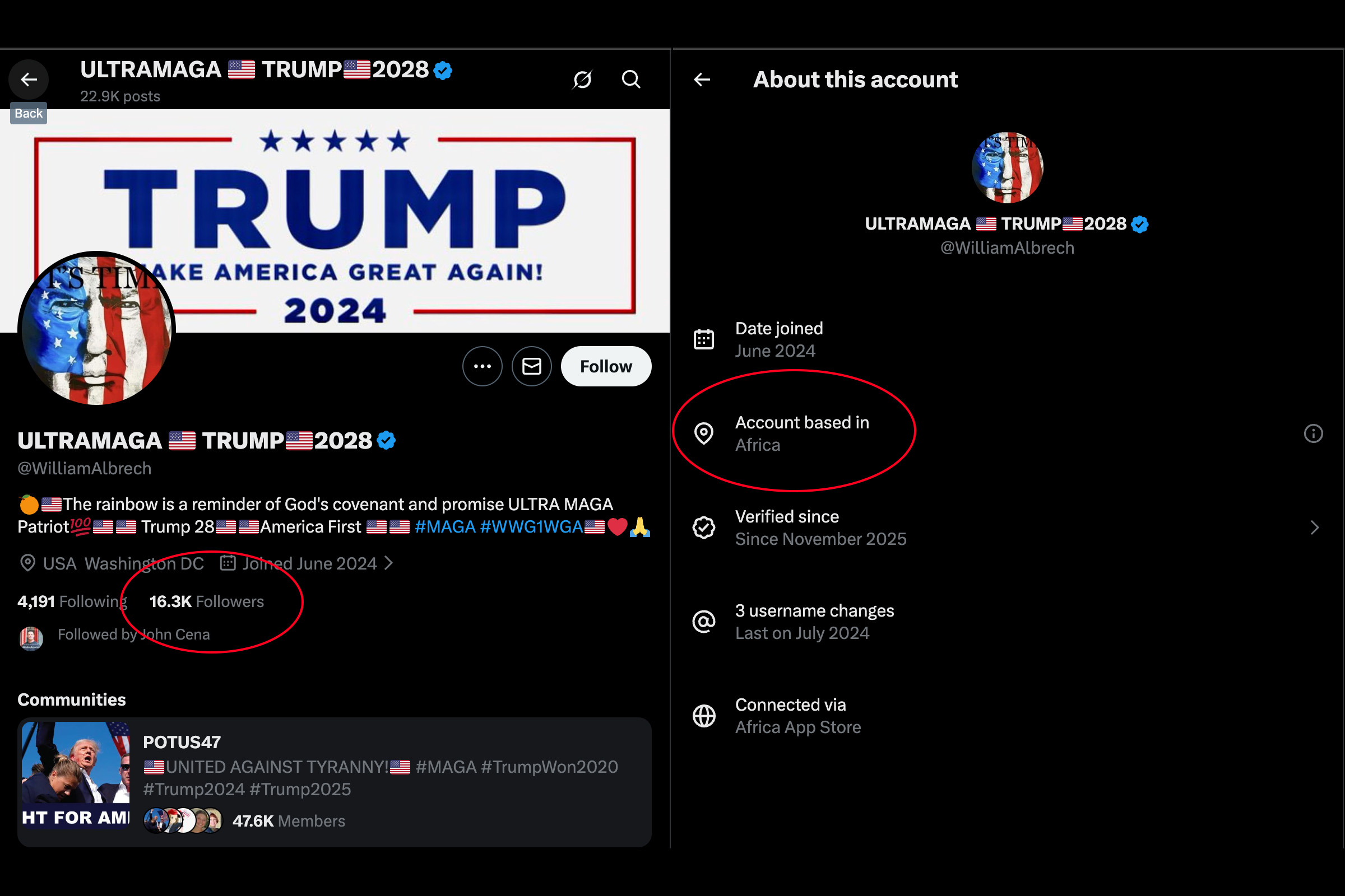 이 계정 정보는 X의 외국 트롤 문제의 규모를 드러냅니다